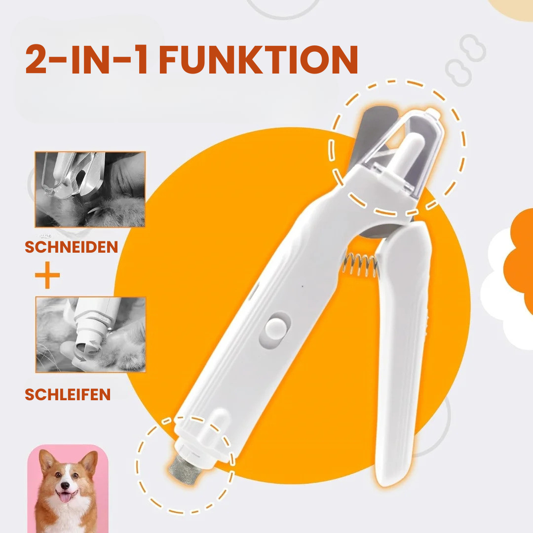 Professionelle elektrische Nagelschere und -schleifer für Hunde und Katzen mit LED-Licht und USB