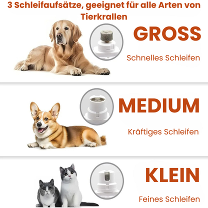 Professionelle elektrische Nagelschere und -schleifer für Hunde und Katzen mit LED-Licht und USB