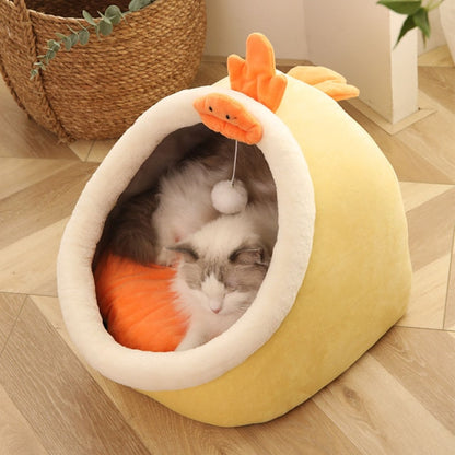 Kuscheliges Höhlenbett für Katzen