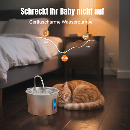 Flüsterleiser Trinkbrunnen - Wasserspender für Haustiere