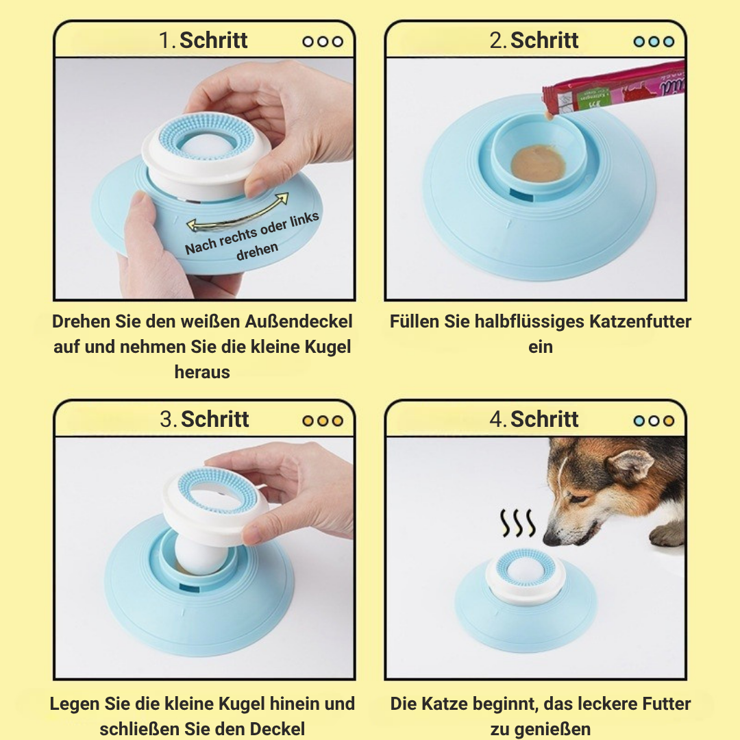 Hunde Schleckball - Leckkugel - Interaktiver Leckerli Spender - Slow Feeder