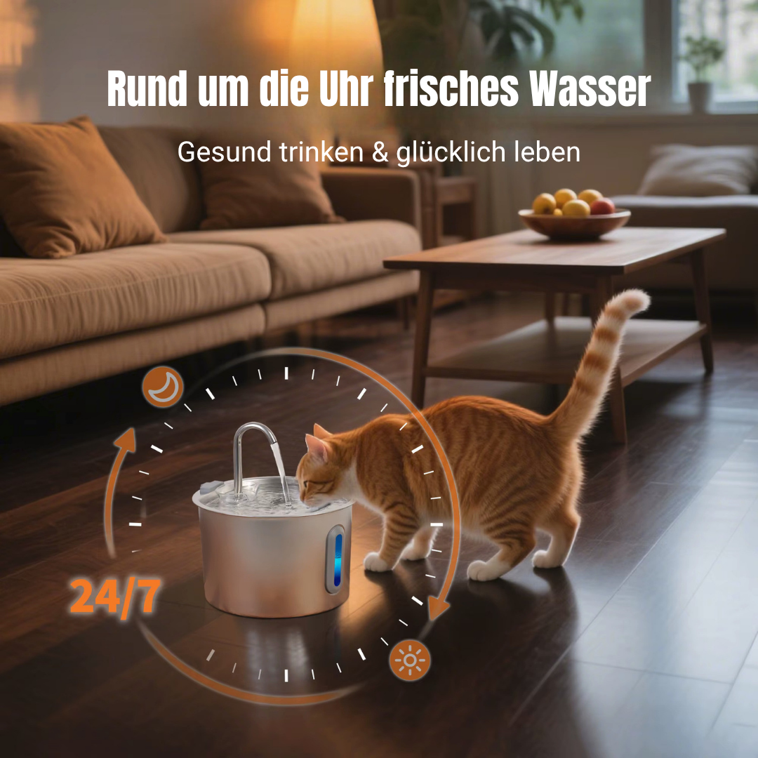 Flüsterleiser Trinkbrunnen - Wasserspender für Haustiere
