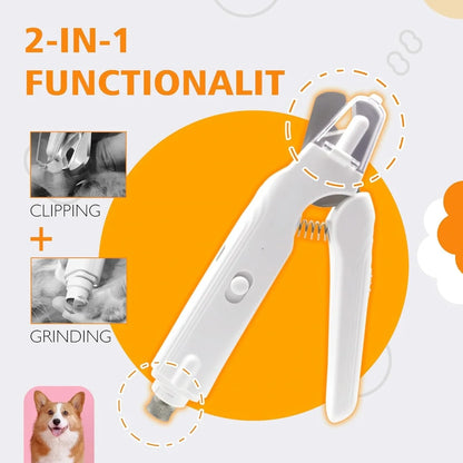 Professionelle elektrische Nagelschere und -schleifer für Hunde und Katzen mit LED-Licht und USB