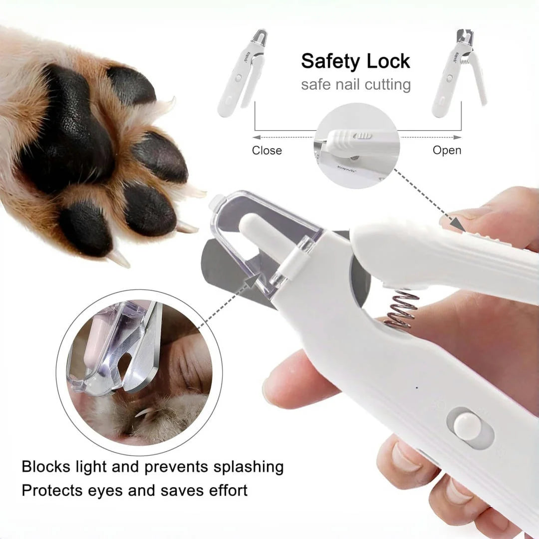 Professionelle elektrische Nagelschere und -schleifer für Hunde und Katzen mit LED-Licht und USB