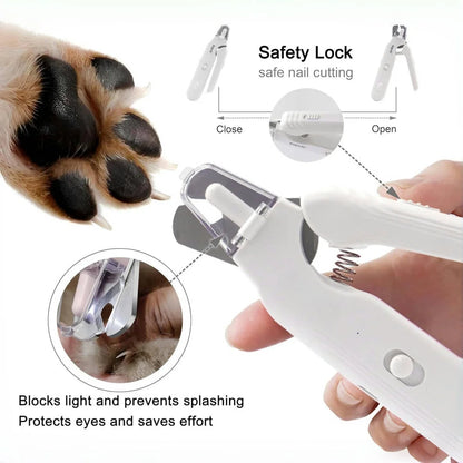 Professionelle elektrische Nagelschere und -schleifer für Hunde und Katzen mit LED-Licht und USB