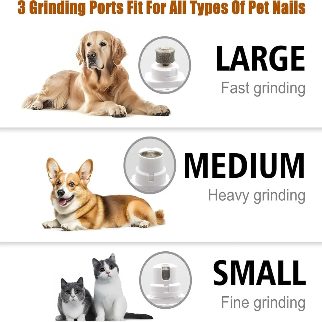 Professionelle elektrische Nagelschere und -schleifer für Hunde und Katzen mit LED-Licht und USB