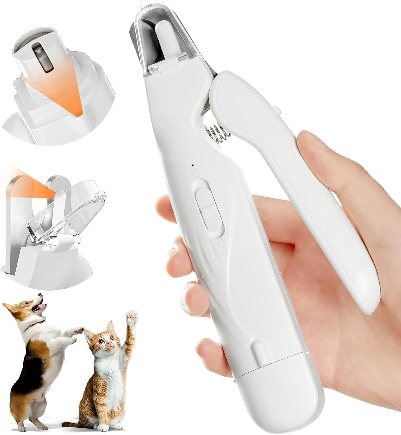 Professionelle elektrische Nagelschere und -schleifer für Hunde und Katzen mit LED-Licht und USB