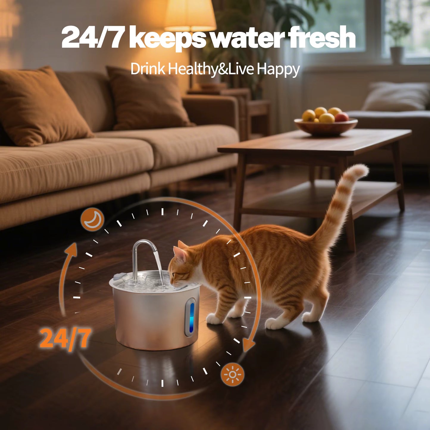 Flüsterleiser Trinkbrunnen - Wasserspender für Haustiere