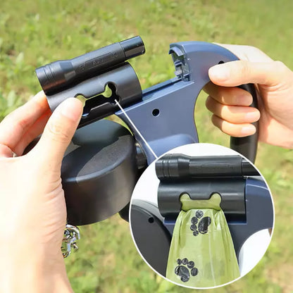 Doppelte einziehbare Hundeleine mit Licht