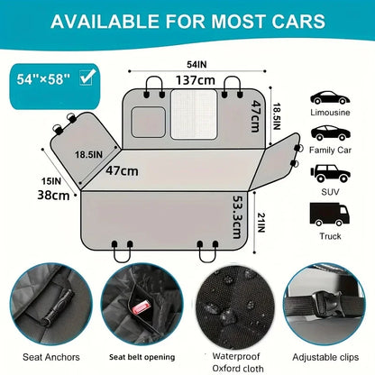 4-in-1 Premium Wasserdichte Autositzabdeckung für Hundetransport