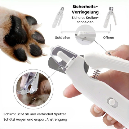 Professionelle elektrische Nagelschere und -schleifer für Hunde und Katzen mit LED-Licht und USB