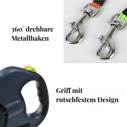 Doppelte einziehbare Hundeleine mit Licht